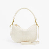Petit Moyen Cream Woven Checker | Clare V.