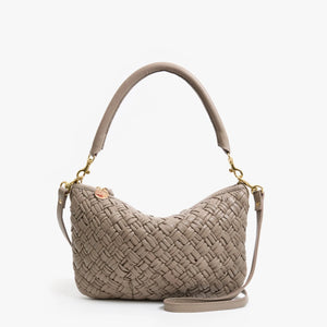 Petit Moyen Messenger Puffy Woven Dove Grey | Clare V.