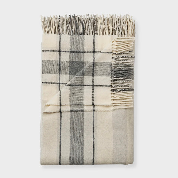 Plaid Cashmere Throw