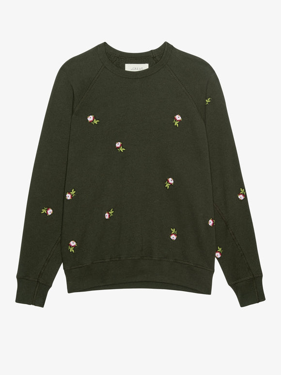 The College Sweatshirt Embroidered Roses | The Great.
