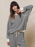 The College Sweatshirt Navy Sailor Stripe | The Great.
