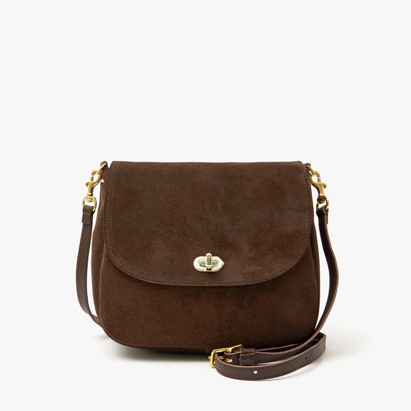 Turnlock Louis Chocolate Suede | Clare V.