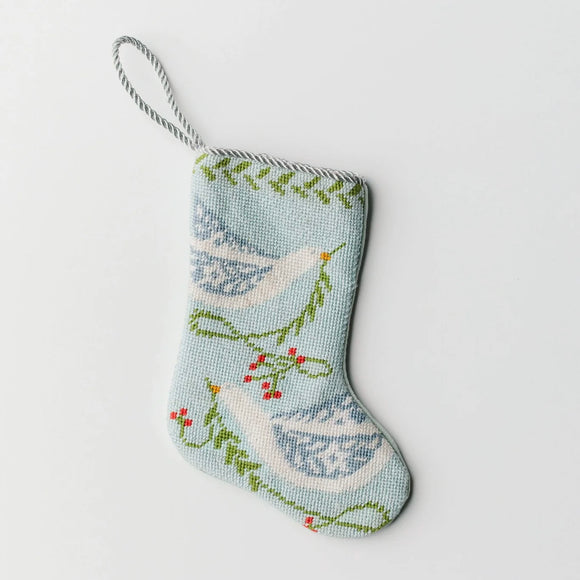 Bauble Stockings Peace on Earth Blue