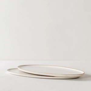 Sand Minimal Oval Serving Tray