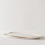 Sand Minimal Oval Serving Tray
