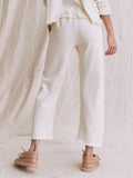 Wide Leg Cropped Sweatpant Washed White | The Great.