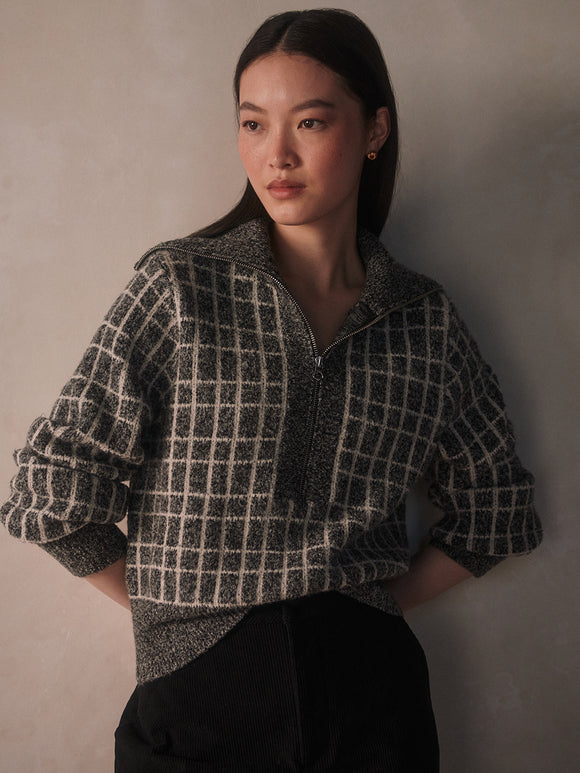 Furley Half Zip Knit Charcoal Marl | Varley