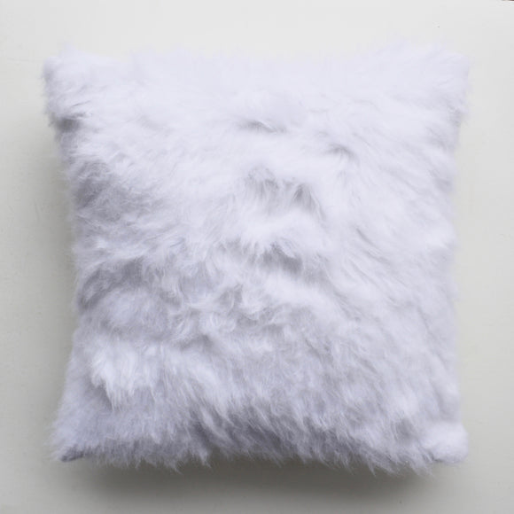 Bodie White Faux Fur Pillow Cover