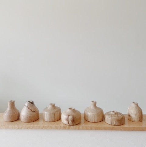 Short Wood Vase